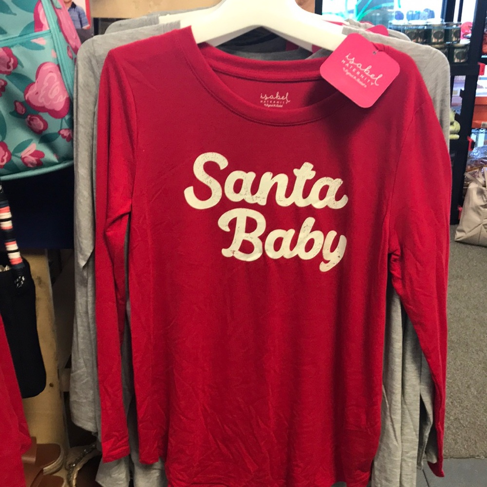 Ingrid & Isabel Isabel Maternity Red & White Santa Baby Long-sleeve Tee